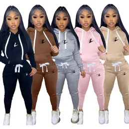 Women Tracksuits Fall And Winter Plus Size S-2xl Pit Strip Letter Embroidery Two Piece Set Jogging Suit 20 Total