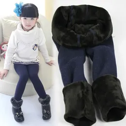 Hosen Winter Pelz Mädchen Leggings Kinder Kinder Dicke Warme Elastische Taille Bunte Baumwolle Unterhose 231215