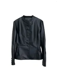 Women's Leather Lambskin Waisted Jacket Fashionable Comfortable Handsome Versatile 2024 Autumn And Winter 1125