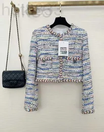 Designer feminino designer nova marca jaqueta moda high-end outono inverno corrente de metal tweed casaco lazer primavera casacos cardigan aniversário presente do dia dos namorados