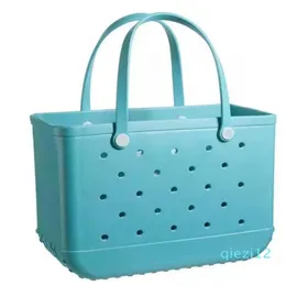 Borse tote impermeabili da donna Wholele Borsa estiva personalizzata in gomma da spiaggia in silicone di plastica di grandi dimensioni in PVC2424