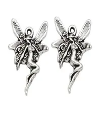 200Pcs alloy Angel Fairy Charms Antique silver Charms Pendant For necklace Jewelry Making findings 21x15mm247o215s4932982