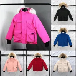 키즈 디자이너 다운 겨울 자켓 소년 소녀 베이비 겉옷 재킷 배지 두꺼운 따뜻한 아웃웨어 자크 어린이 파카 캐나다