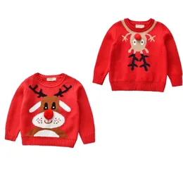 Pullover Focusnorm Christmas Baby Girls Boys Warm Sweater Tops Cartoon Print Long Sleeve Pullover Knit Tops Outfit 1-7Y 231215