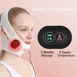 Dispositivos de cuidados faciais Elétrico V Line Up Lift Belt 5 Modos Dispositivo de Elevação Aquecimento Emagrecimento Vibração Massageador Remover Máquina de Queixo Duplo 231215