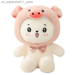 플러시 인형 멋진 huggable 1pc 25-60cm 슈퍼 kawaii 토끼 플러시 장난감 귀여운 상어 곰 박제 소프트 동반 베개 아이 생일 선물 인형 Q231215