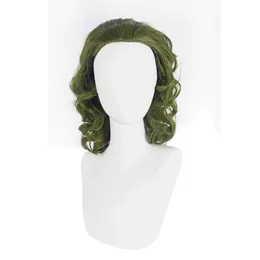 Cosplay شعر مستعار Halloween Wig Movie Joker Frank Mixed Green Green Curly Hair Cosplay Set