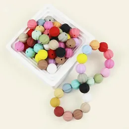 Teathers Toys 100pcs حبات السيليكون الفانوس 15 مم BPA مجاني لسلسلة مصاصة الفضفاض