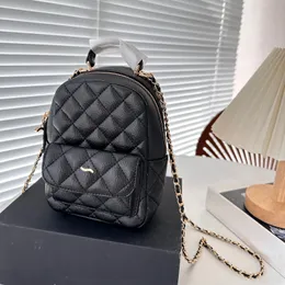 24C 캐비어 디자이너 백팩 여성 대용량 핸드백 고급 금속 체인 숄더백 미니 패션 가방 클래식 다이아몬드 퀼트 가방 크로스 바디 백 학교 가방