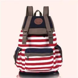 S5Q Feminino Hasp Acessórios para livros listrados Viagem Rucksack Women Women Chirstmas Back Satchel Canvas Backpack AAACYV277C