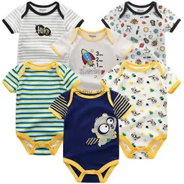 Rompers Baby Boy Jumpsuits 3 stycken Nyfödda kläder Set småbarn Girl Bodysuit Kiddiezoom kläder 100%bomullsmjuk spädbarn Rompers 0-12ml231114