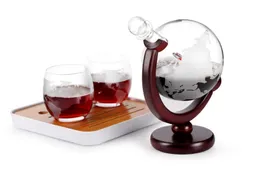 Creative Globe Decanter Set med 2 Whisky Glasses Bar Tools Decanter Set Crystal Glass Wine