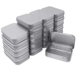 24 cajas de latas vacías rectangulares de Metal con bisagras, contenedores, Mini caja portátil, pequeño Kit de almacenamiento, organizador para el hogar 3 75 por 2 45 by285A