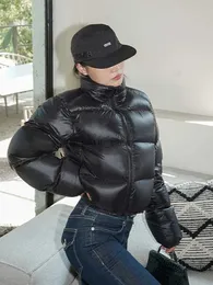 نساء لأسفل باركاس JMPRS Women Streetwear Winter Parkas Fashion Fashion Warm Warm Pupy Coats Sime Comean Cotton Simple Black Down Down Jacket Newl231215