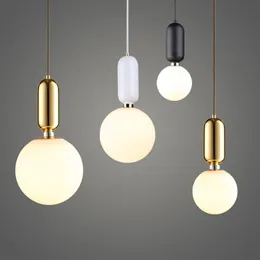 Moderno nórdico leite branco bola de vidro luz pingente com plantas pote para sala jantar foyer bar lobby suspensão pendurado lamp229n