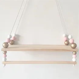 Piatti decorativi Decorazione per la camera dei bambini Mensola a muro per bambini Decorazione sospesa Scaffali per riporre nappe Organizzatore per bambini in legno per giocattoli a parete