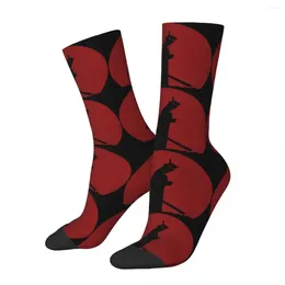 Men's Socks Funny Crazy Compression Sock For Men Samurai Jack Silhouette Hip Hop Vintage Katana Happy Quality Pattern Printed Boys Crew