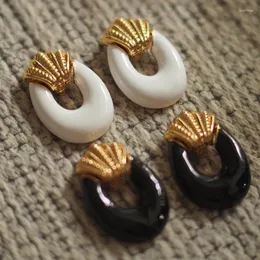 Boucles d'oreilles Vintage ovales pour femmes, bijoux de fête, spectacle en T, fantaisie, tendance, Boho, INS, japon, corée