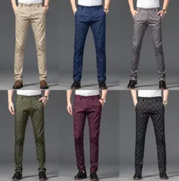 Весенние мужские клетчатые эластичные деловые облегающие брюки с прямыми штанинами, молодежные модные трендовые брюки