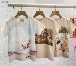 Lyxig baby T-shirts Summer High Quality Boys Tees Kids Cotton Tops Polo Storlek 100-150 Tecknad mönster Printing Girl Short Sleeve Dec05