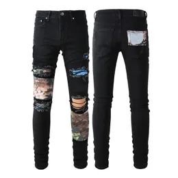 Mens Purple Jeans designer stacked long Pants new Straight Fashion Streetwear silm high street pants slim fit denim letter print pants luxury holiday outdoor jeans