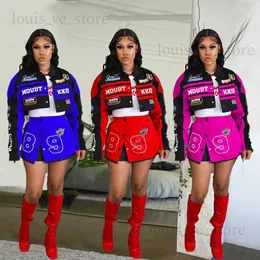 Two Piece Dress Cropped Jacket Tops Two 2 Piece Skirt Sets Y2K Winter Women Cyber Racer Varsity Jackets Patchwork Sexy Dress Two Piece Sets T231215