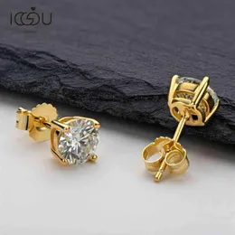 IOGOU Classic 925 Sterling Silver Stud Earrings for Women 0 5ct 1 0ct D Color Mossanite Diamond Gems Wedding Jewelery232k