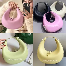 Osoi Bag Toni Mini Half Moon Bags Läder Kvinnor Axillär handväska Designer Purse Burvad silhuett tredimensionell effekt Tote Hårdvara underarmade axelväskor