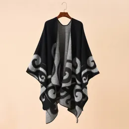 Shawls Ethnic Bohemian Geometric Shape Plus Size Imitation Cashmere Split Shawl Cloak Scarf Designer Scarf Women Luxury 231214