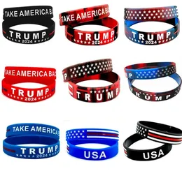 Silicone Trump Bracelet President election bracelet Popular Wristband for adult Sport wrist Band Customized Logo Engraved DIY Private Gifts