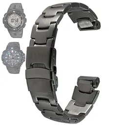 Casio PRG-300 PRW-6000 PRW-6100 PRW-3000 PRW-3100 WATTH BANDS T190620340J用のステンレス鋼ストラップ