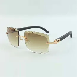 Hölzerne Sonnenbrille 3524020 mit schwarzen Holzbeinen und 58 -mm -Schnittlinien 231E