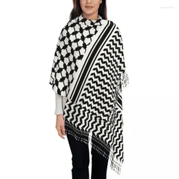 Bufandas Bufanda de mujer con borla árabe Keffiyeh largo invierno otoño chal abrigo palestino palestino árabe reversible pashmina