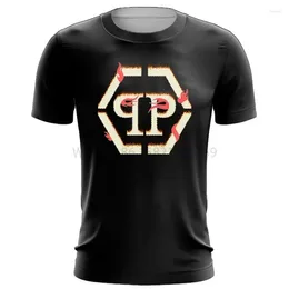 T-shirt da uomo 2023 T-shirt in jersey di marca Girocollo Top Hip Hop Stretch Abbigliamento sportivo Abiti puri Estate Combustione Fiamma