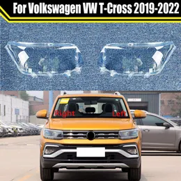 Cubierta de lámpara de cristal para faro de coche, cubierta de lámpara transparente para VW t-cross 2019-2022