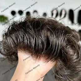 Męskie peruki dla dzieci Naturalna linia włosów 0,08 mm Vlooped PU Base Mężczyźni Toupee Super Trwałe Nie niewykrywalne mężczyzna Human Hairpieces System Proteza Kapilara 231215