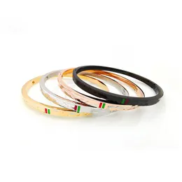 Charme Pulseiras Designer Jóias Luxo Bangles Para Mens Mulheres Bijoux Cjewelers Letra G Vermelho Verde Gota Cola Titanium Aço Fivela Pulseira