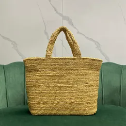 10A Borsa da spiaggia di design borsa tote in paglia di alta qualità all'uncinetto 38cm moda Borsa shopping con manico monospalla con scatola Y069