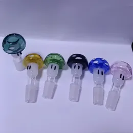 Cabeça de canhão de cogumelo de 14mm Tubo de vidro Acessórios para bongs Acessórios de tabaco em forma de cogumelo