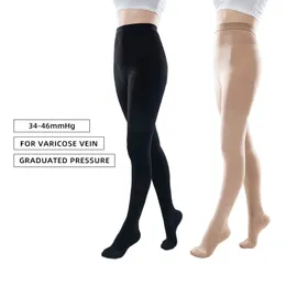 Kvinnors leggings S-5XL Plus storlek 34 mmHg Compression Pantyhose Elastic Nursing Varicose Venes Socks Class 3 Pressure Tights Stockings 231215