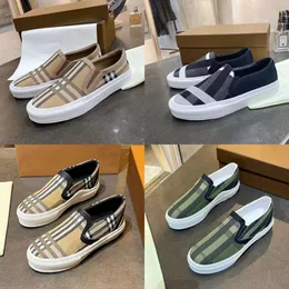 Men Check Casual Shoes Women Plaid Trainers Platform Black Brown Canvas Shoes Vintage Sneaker Loafers Eu 35-45 With Box 499