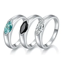 Affascinante anello di gioielli in argento sterling 925 superato test 1CT anello con diamante Moissanite verde chiaro nero per uomo donna bel regalo taglia 5-11
