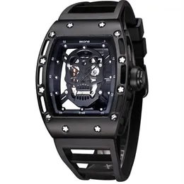 Wristwatches Men's Watch Skull Watches 30M Waterproof Wrist Night Luminous Quartz Casual Hollow289g