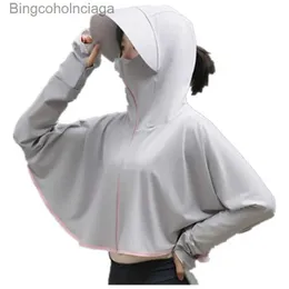 Altro Abbigliamento UHYTGF Nuovo Abbigliamento per la protezione solare Fe Cappotti corti Outdoor Ciclismo Anti-UV Top estivi Donna Cappotto sottile con cappuccio allentato 1472L231215