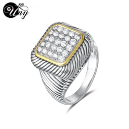 Bröllopsringar uny ringar Pave Stone Ring Twisted Cable Wire Designer modemärke David Rings Women Jewely Christmas Valentine Gift Love Ring 231215