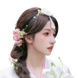한국 스타일 한복 헤어 밴드 여성 헤어 액세서리 전통 옷 헤드웨어 코스프레 파티 축제 선물