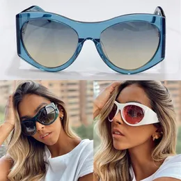 Солнцезащитные очки для женщин Высококачественные дизайнерские новейшие солнцезащитные очки 4392 Модные покупки Кошачий глаз Овальный синий Дизайн в большой оправе Ladies Club 222x