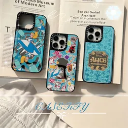 Casetify Designer Mirror Phone Case for iPhone 15 14 13 12 11 Pro X XS Max 14 Plus 15 Promax 14 Pro 13 Pro Soft TPU Black Back Cover Gift 2312151pe