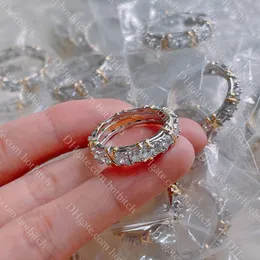 Anillos de banda 925 Anillo de diamante de plata Mujeres Diseñador Anillo de compromiso Luxuy Mosang Anillo de piedra Joyería Damas Regalo del día de San Valentín