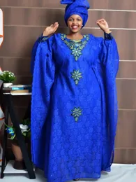 Этническая одежда больших размеров Африканская одежда для женщин Dashiki Ankara Вышивка Bazin Rice Design Свадебные платья с открытками 231214